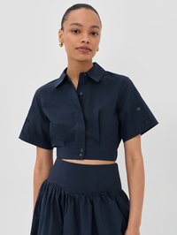 Sabrina Button Down Crop Top by SIMKHAI-MIDNIGHT-AMY Atelier