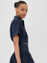 Sabrina Button Down Crop Top by SIMKHAI - View 4