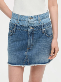 Salix Double Waistband Miniskirt by SIMKHAI - View 4