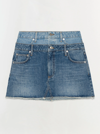 Salix Double Waistband Miniskirt by SIMKHAI - View 6