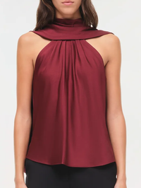 Scarlett Satin Cape Top by SIMKHAI - View 4