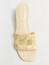 Simkhai Monogram Raffia Flat Slide by SIMKHAI - View 2
