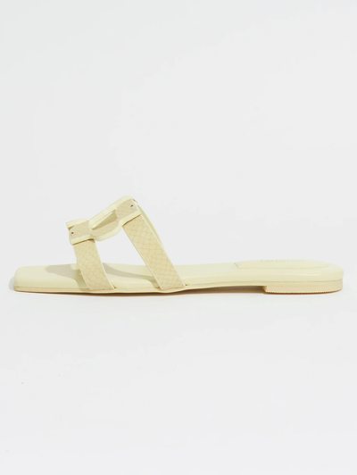 Simkhai Monogram Snake Leather Flat Slide