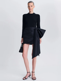 Tedda Long Sleeve Mini Dress in Black