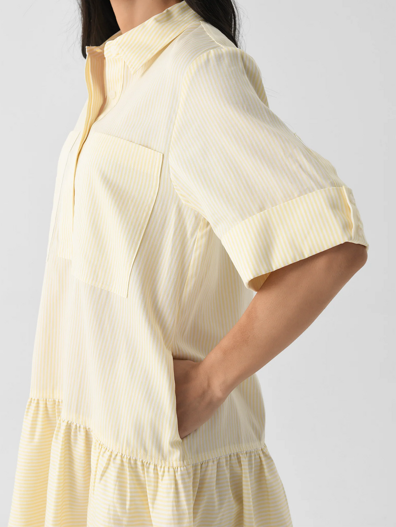 Cris Short Sleeve Cotton Mini Dress