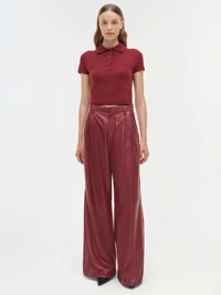 Kobie Wide-Leg Leather Pant