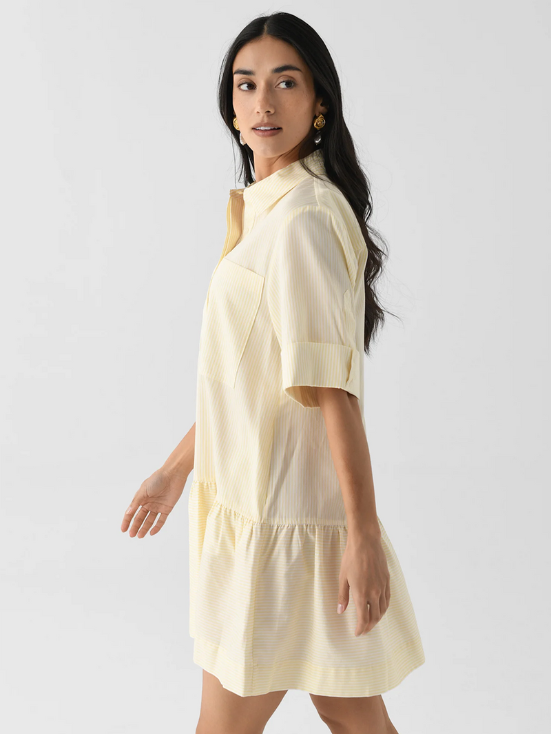 Cris Short Sleeve Cotton Mini Dress