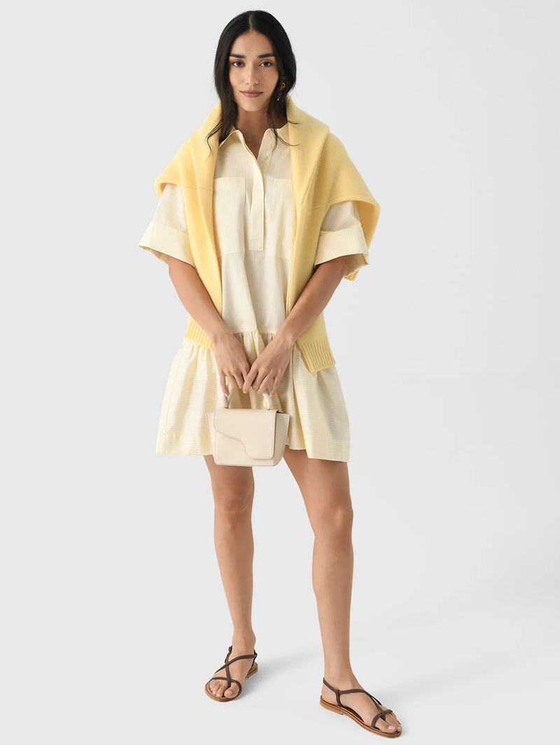 Cris Short Sleeve Cotton Mini Dress