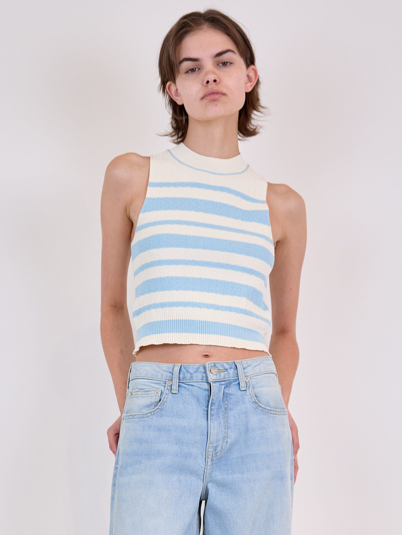 Tatyana Stripe Tank in Azure Sky Stripe