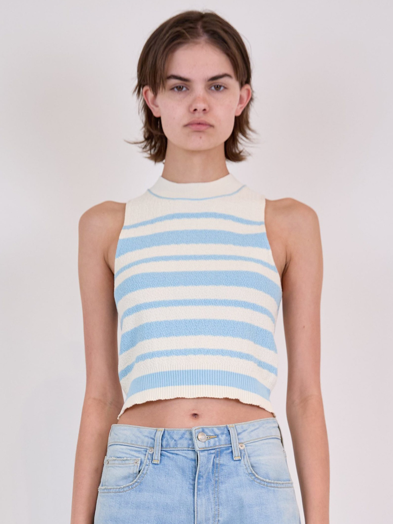 Tatyana Stripe Tank in Azure Sky Stripe