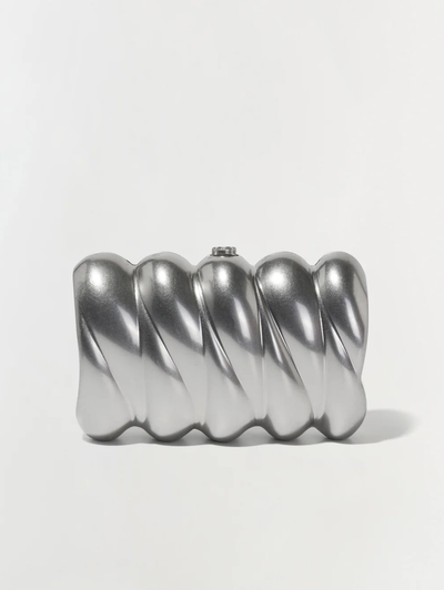 Reya Silver-Tone Metal Clutch