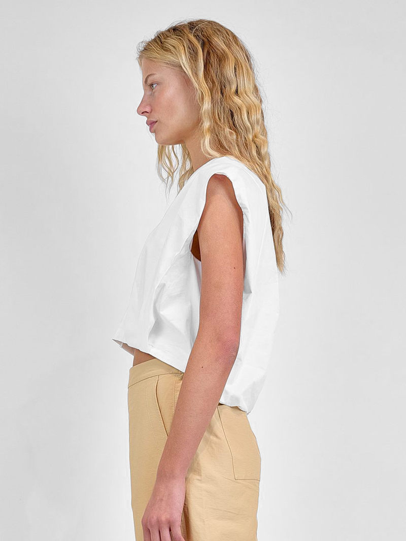 Wrenli Sleeveless Pleated Top