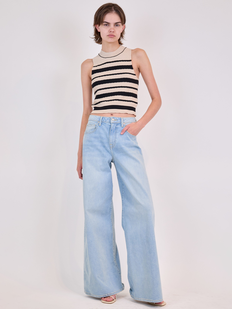Tatyana Stripe Tank in Sand Stripe