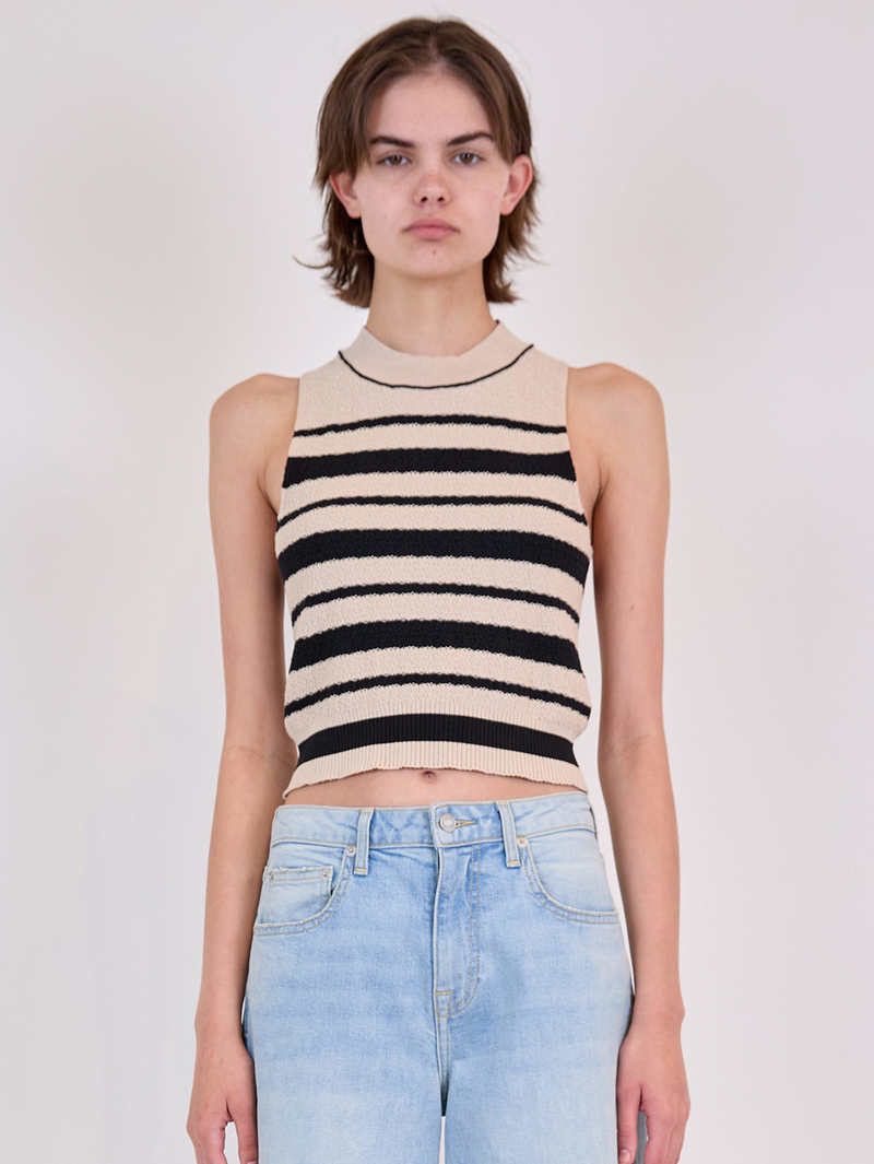 Tatyana Stripe Tank in Sand Stripe