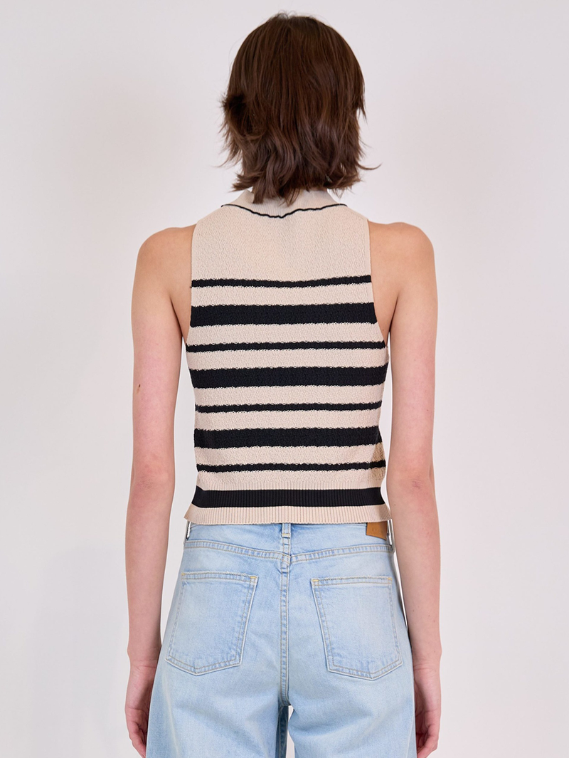 Tatyana Stripe Tank in Sand Stripe