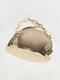 Bridget Raffia Oyster Shell Clutch