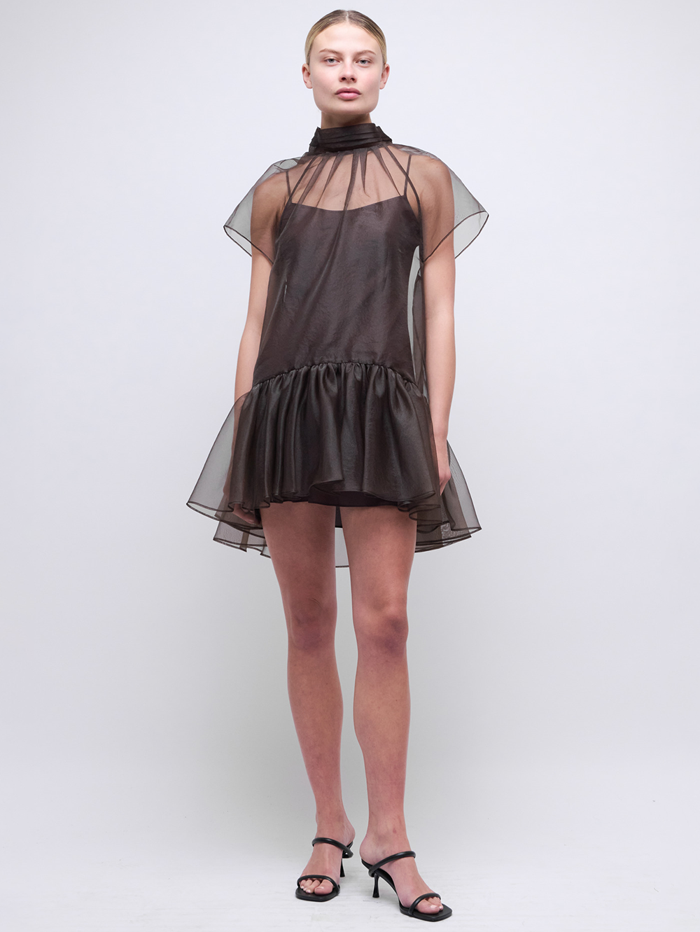 Chocolate Beaux Tiered Mini Dress