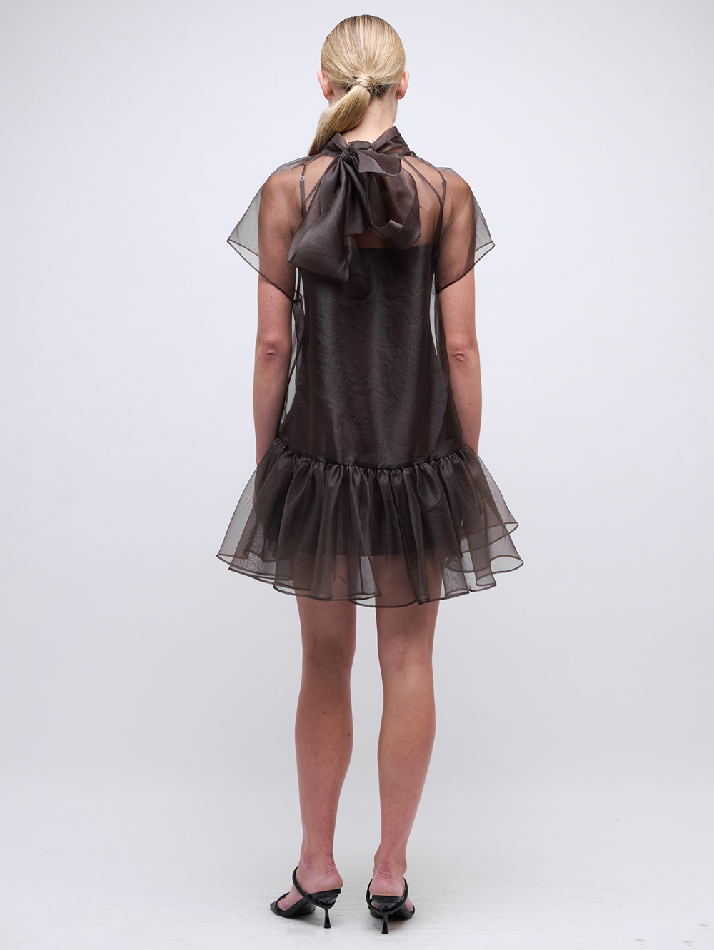 Chocolate Beaux Tiered Mini Dress