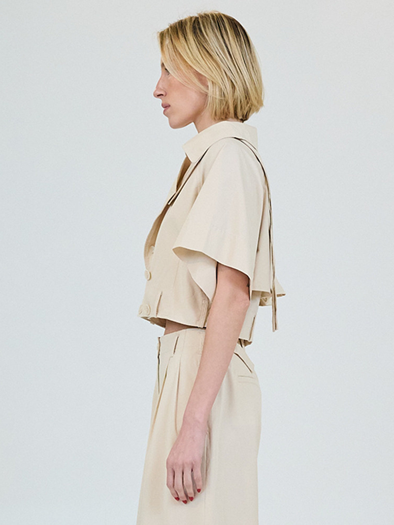 Axel Linen Top in Sand