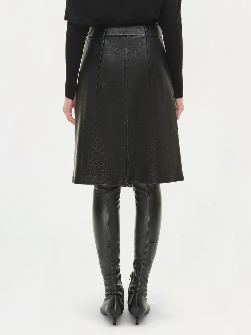 Raddix Leather Midi Skirt