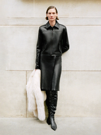 Raddix Leather Midi Skirt