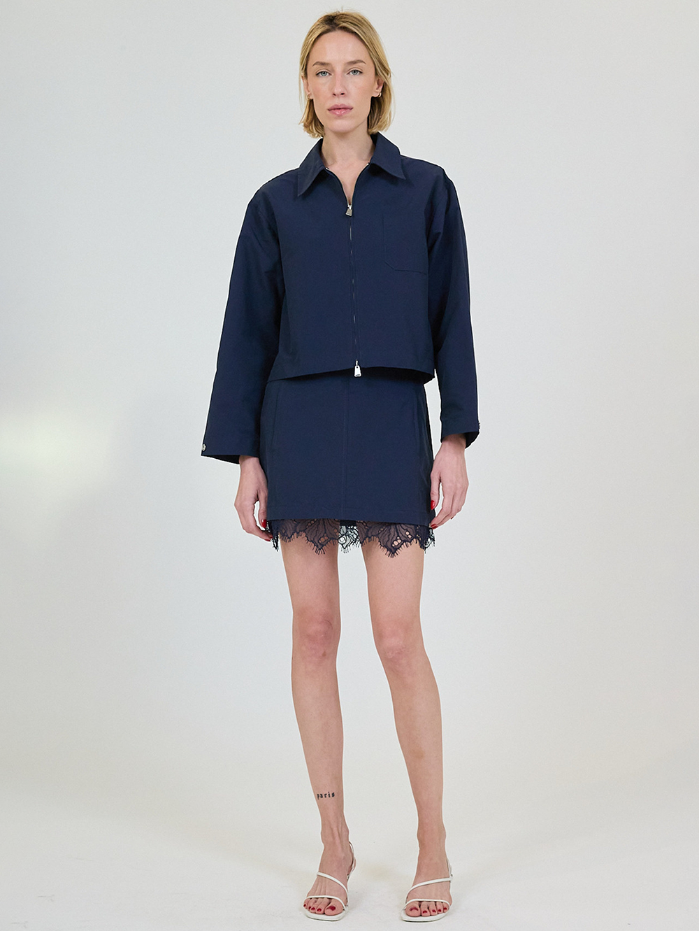 Tobie Lace-Trim Mini Skirt