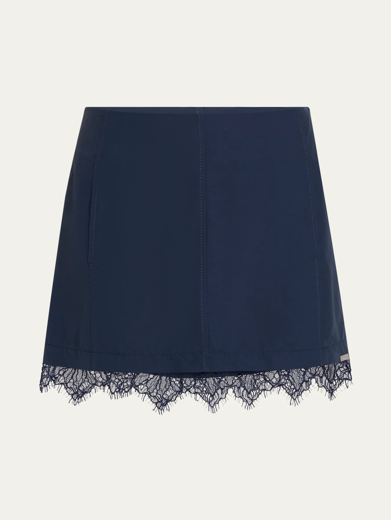 Tobie Lace-Trim Mini Skirt