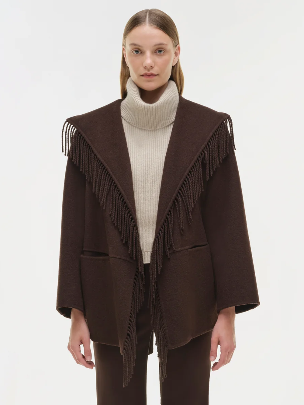 Rowen Fringe Jacket in Chocolate
