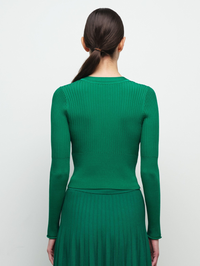 Ailany Rib Knit Cardigan in Kelly Green