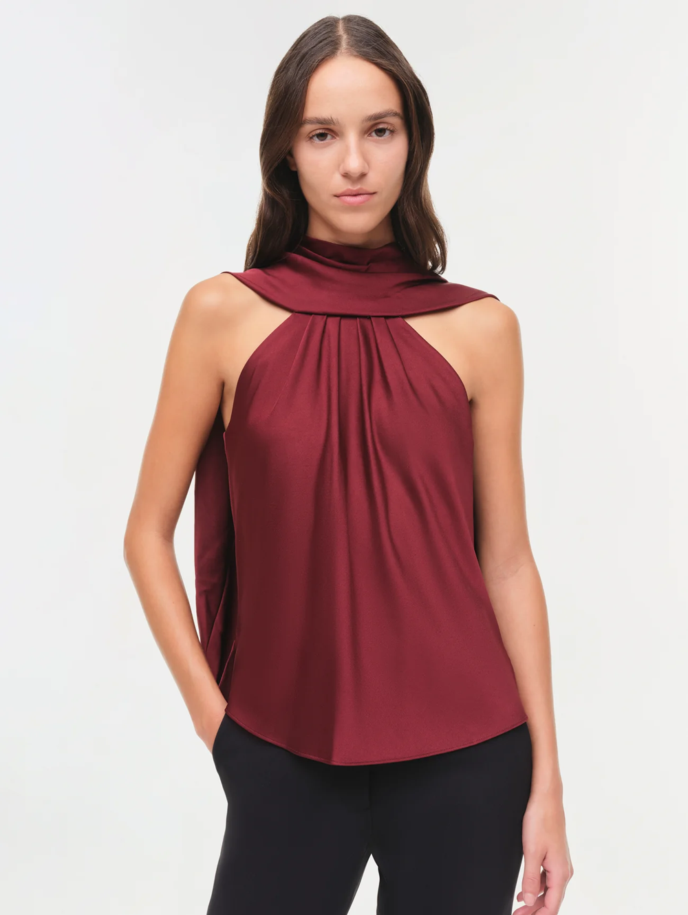 Scarlett Satin Cape Top