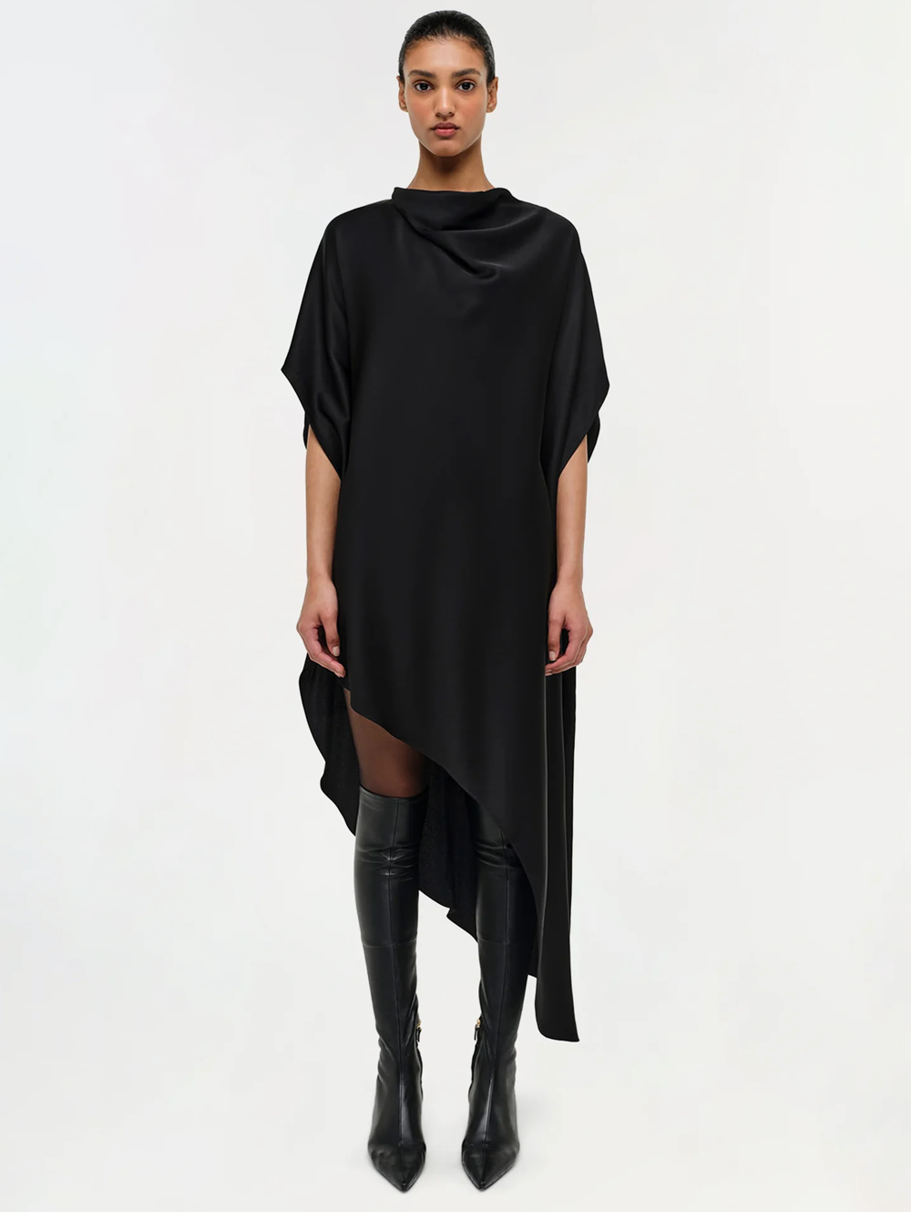 Sadia Satin Mini Cape Dress