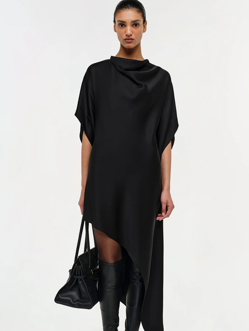 Sadia Satin Mini Cape Dress