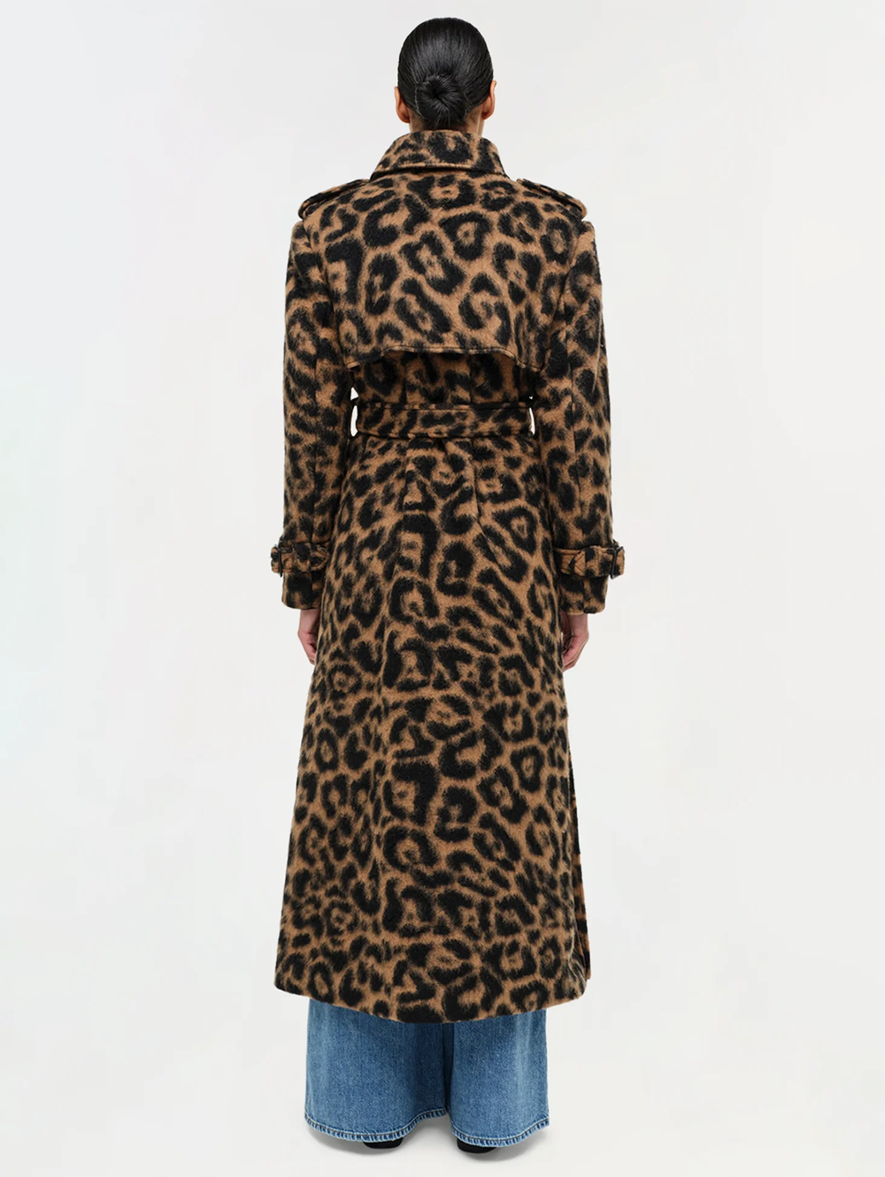 Rumi Long Wool Leopard Overcoat