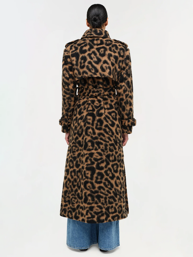 Rumi Long Wool Leopard Overcoat