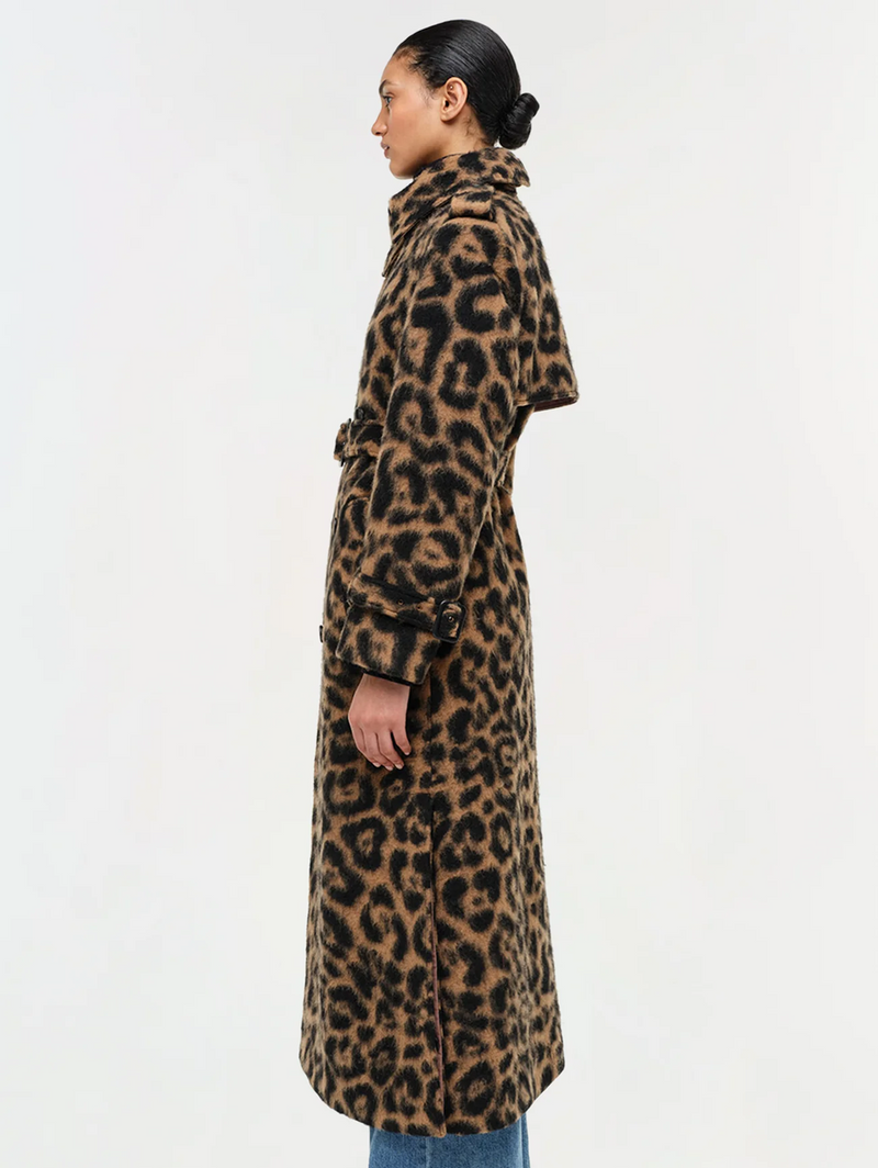 Rumi Long Wool Leopard Overcoat