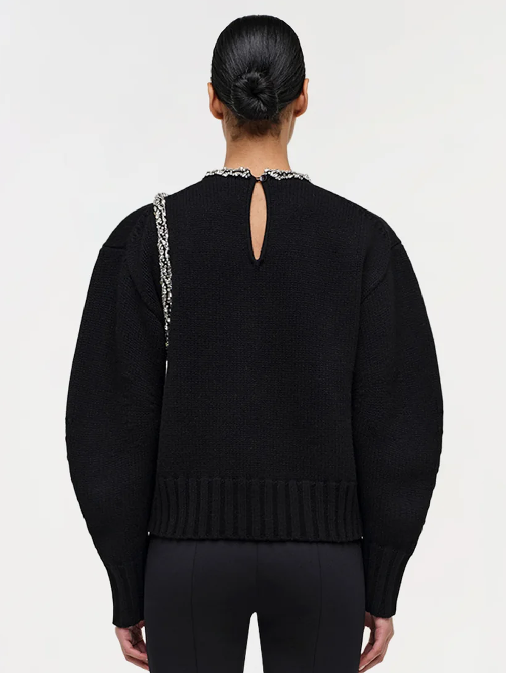 Monroe Embellished Pullover in Black