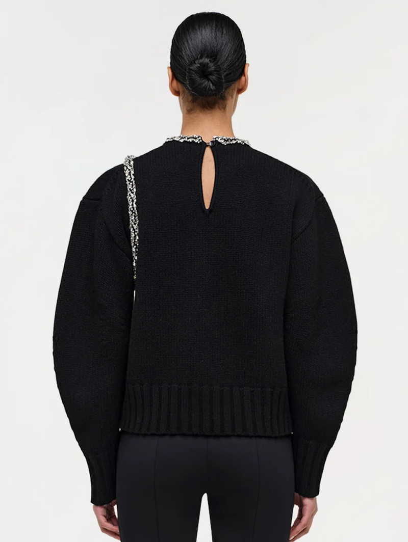 Monroe Embellished Pullover in Black