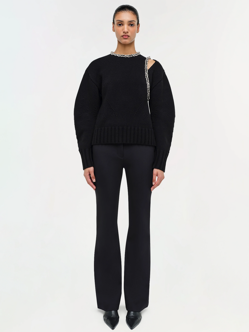 Monroe Embellished Pullover in Black