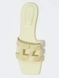 Simkhai Monogram Snake Leather Flat Slide