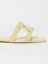 Simkhai Monogram Snake Leather Flat Slide