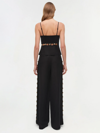 Cayman Studded Linen Wide Leg Pant