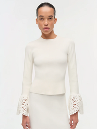 Elyse Embroidered Knit Top