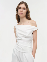 Maisel Draped Top in White