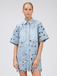 Calyn Mini Shirt Dress in Cetara