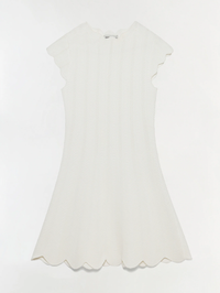 Evalynn Wavy Knit Mini Dress in Ivory