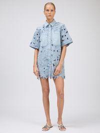 Calyn Mini Shirt Dress in Cetara