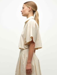 Blair Cotton Short Sleeve Shirt in Stone