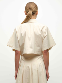 Blair Cotton Short Sleeve Shirt in Stone