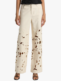 Betty Floral Cut Out Straight-Leg Jeans