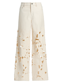 Betty Floral Cut Out Straight-Leg Jeans